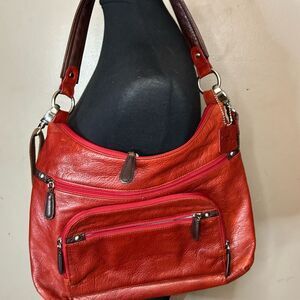 Osgoode Marley red/burgundy Leather Hobo Shoulder Purse Crossbody purse rfid
